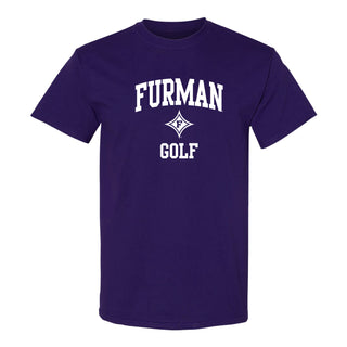 Furman Arch Logo Golf T-Shirt - Purple