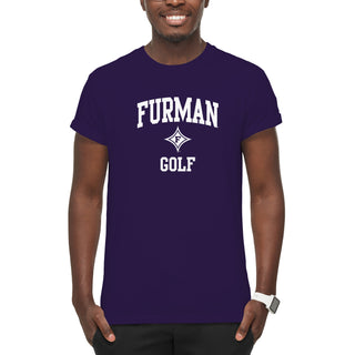 Furman Arch Logo Golf T-Shirt - Purple