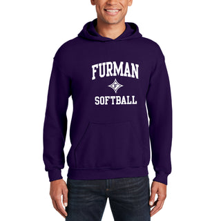 Furman Arch Logo Softball Hoodie - Purple