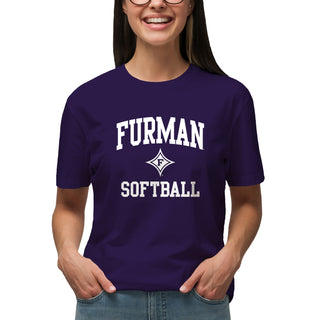 Furman Arch Logo Softball T-Shirt - Purple
