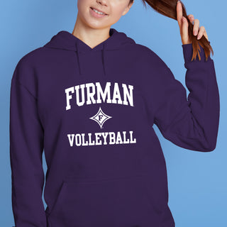 Furman Arch Logo Volleyball Hoodie - Purple