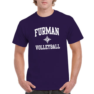 Furman Arch Logo Volleyball T-Shirt - Purple