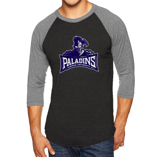 Furman Mascot Spirit Mark 3/4 Sleeve Raglan - Vtg Black / Prem Heather