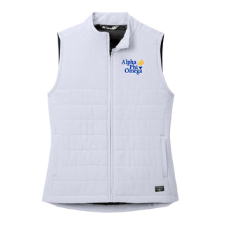 Alpha Phi Omega Primary Wordmark LC Travis Mathew Women's Cold Bay Vest - Microchip Grey