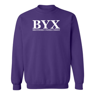 Beta Upsilon Chi Greek Letter Block Crewneck - Purple