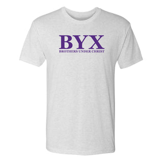 Beta Upsilon Chi Greek Letter Block NLA Triblend T-Shirt - Heather White