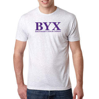 Beta Upsilon Chi Greek Letter Block NLA Triblend T-Shirt - Heather White