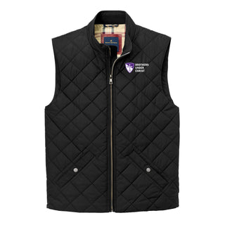 Beta Upsilon Chi Primary Logo LC Brooks Brothers Quilted Vest - Deep Black