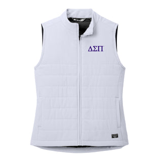 Delta Sigma Pi Greek Letter Block LC Travis Mathew Women's Cold Bay Vest - Microchip Grey