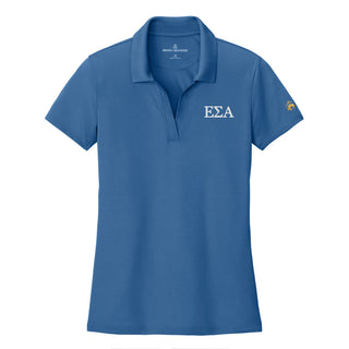 Epsilon Sigma Alpha Greek Letter Block LC Women’s Brooks Brothers Mesh Pique Performance Polo - Charter Blue