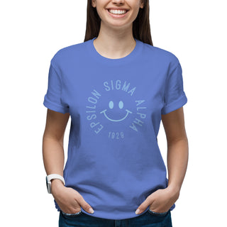Epsilon Sigma Alpha Greek Smile Garment-Dyed T-Shirt - Flo Blue