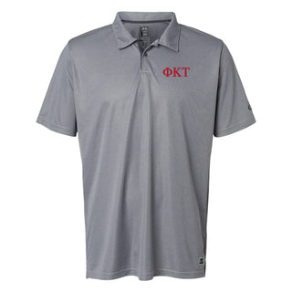 Phi Kappa Tau Greek Letter Block LC Oakley Hydrolix Polo - New Granite Heather