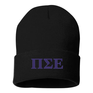 Pi Sigma Epsilon Greek Letter Knit Cuffed Beanie