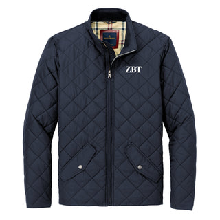 Zeta Beta Tau Primary Logo LC Brooks Brothers Quilted Jacket - Night Navy