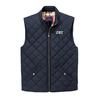Zeta Beta Tau Primary Logo LC Brooks Brothers Quilted Vest - Night Navy