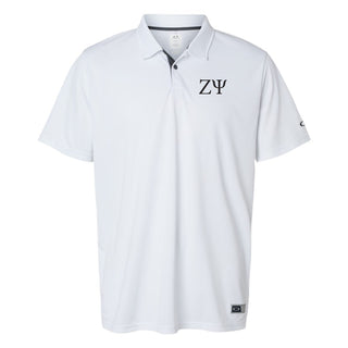 Zeta Psi Greek Letter Block LC Oakley Hydrolix Polo - White