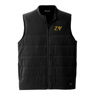 Zeta Psi Greek Letter Block LC Travis Mathew Cold Bay Vest - Black