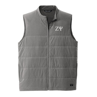 Zeta Psi Greek Letter Block LC Travis Mathew Cold Bay Vest - Quiet Shade Grey