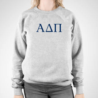 Alpha Delta Pi Greek Letter Block Crewneck Sweatshirt - Sport Grey