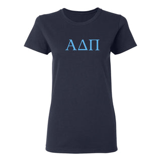 Alpha Delta Pi Greek Letter Block Womens T-Shirt