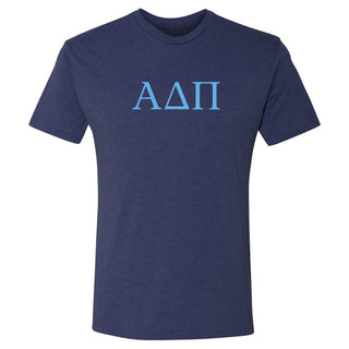 Alpha Delta Pi Greek Letter Block NLA Triblend T-Shirt - Vintage Navy