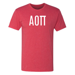 Alpha Omicron Pi Greek Letter Block NLA Triblend T-Shirt - Vintage Red