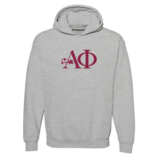Alpha Phi Greek Letter Block Hoodie - Sport Grey