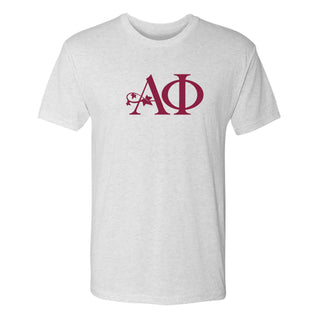 Alpha Phi Greek Letter Block NLA Triblend T-Shirt - Heather White
