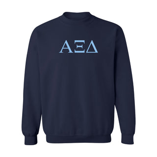 Alpha Xi Delta Greek Letter Block Crewneck - Navy
