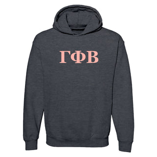 Gamma Phi Beta Greek Letter Block Hoodie - Dark Heather