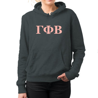 Gamma Phi Beta Greek Letter Block Hoodie - Dark Heather