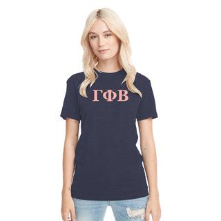 Gamma Phi Beta Greek Letter Block NLA Triblend T-Shirt - Vintage Navy