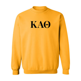 Kappa Alpha Theta Greek Letter Block Crewneck Sweatshirt - Gold
