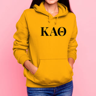Kappa Alpha Theta Greek Letter Block Hoodie - Gold