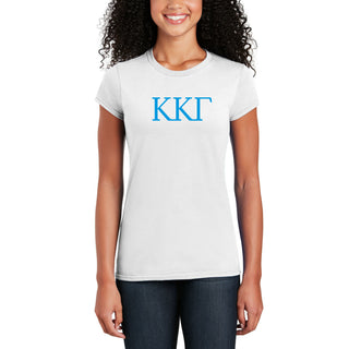 Kappa Kappa Gamma Greek Letter Block Womens T-Shirt - White