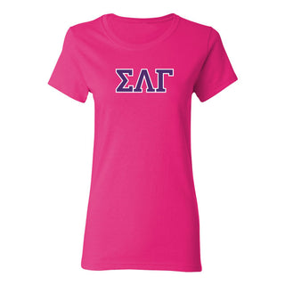 Sigma Lambda Gamma Greek Letter Block Womens T-Shirt