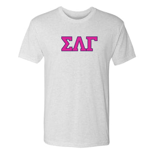 Sigma Lambda Gamma Greek Letter Block NLA Triblend T-Shirt - Heather White
