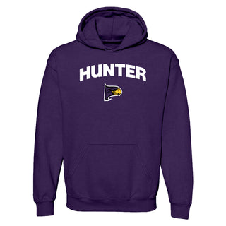 Hunter College Hawks Arch Logo Hoodie - Purple