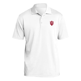 Indiana University Hoosiers Trident Left Chest Embroidered Polo - White
