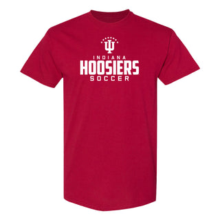 Indiana University Hoosiers Mascot Wordmark Soccer Short Sleeve T Shirt - Cardinal