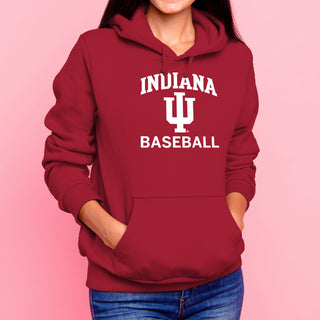 Indiana University Hoosiers Arch Logo Baseball Hoodie - Cardinal