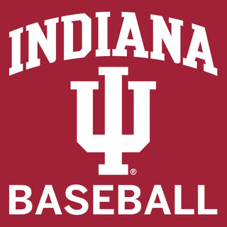 Indiana University Hoosiers Arch Logo Baseball Short Sleeve T Shirt - Cardinal