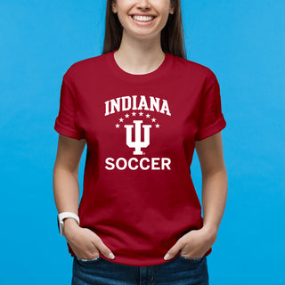 Indiana University Hoosiers Arch Logo Soccer Short Sleeve T-Shirt - Cardinal