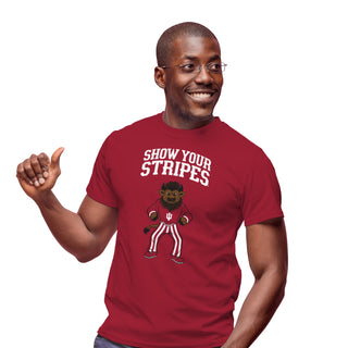 Indiana Show Your Stripes Mascot Spirit Mark T-Shirt - Cardinal