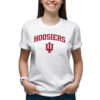 Indiana University Hoosiers Mascot Arch Logo Short Sleeve T Shirt - White