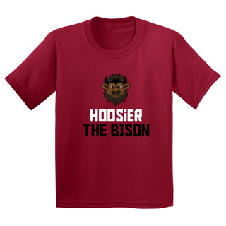 Indiana Squared Off Bison Youth T-Shirt - Cardinal