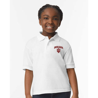 Indiana Arch Logo EMB Youth Dryblend Jersey Polo