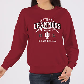 Indiana 2025 Football Champions Horizon Arch Crewneck - Cardinal