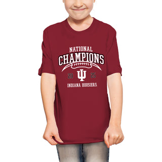 Indiana 2025 Football Champions Horizon Arch Youth T-Shirt - Cardinal