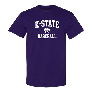 K-State Arch Logo Baseball T-Shirt - Purple
